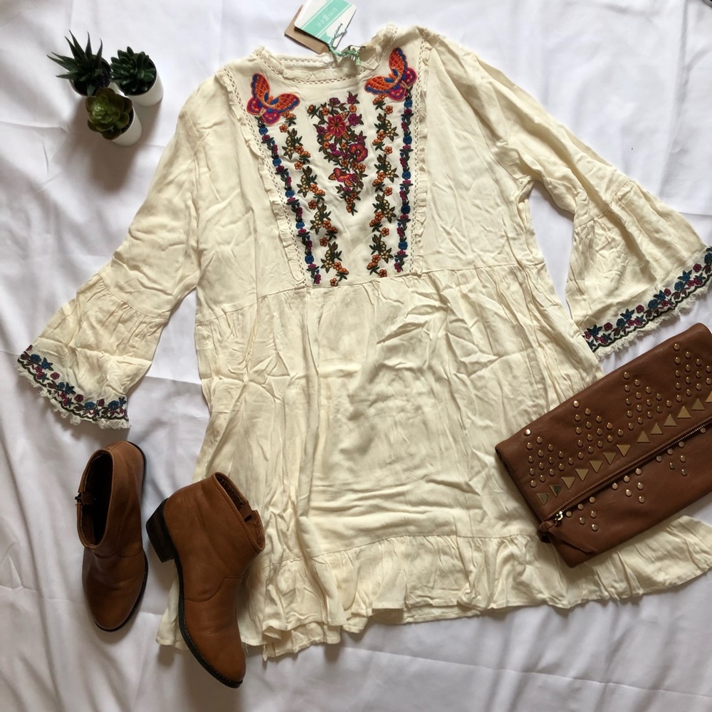 Embroidered boho dress